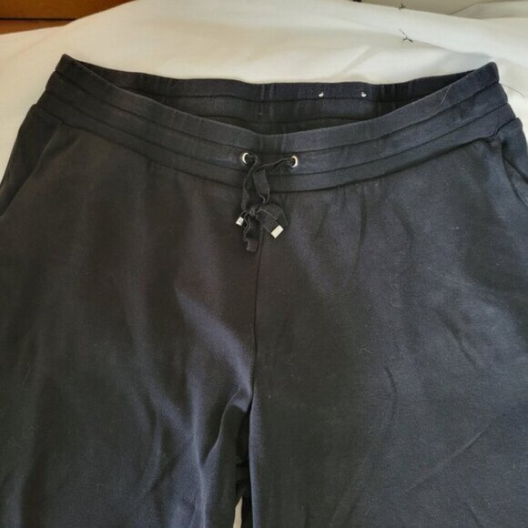 Croft & Barrow Crop Pants Stretch Black PL Petite Large casual drawstring comfy - Picture 4 of 10